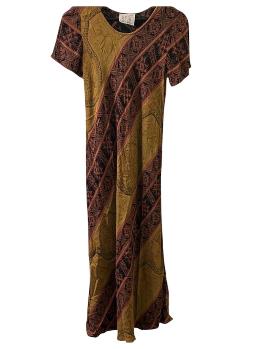YOUNG HAWAII Liberty House Maxi Dress Womens Sz P Rayon Vintage